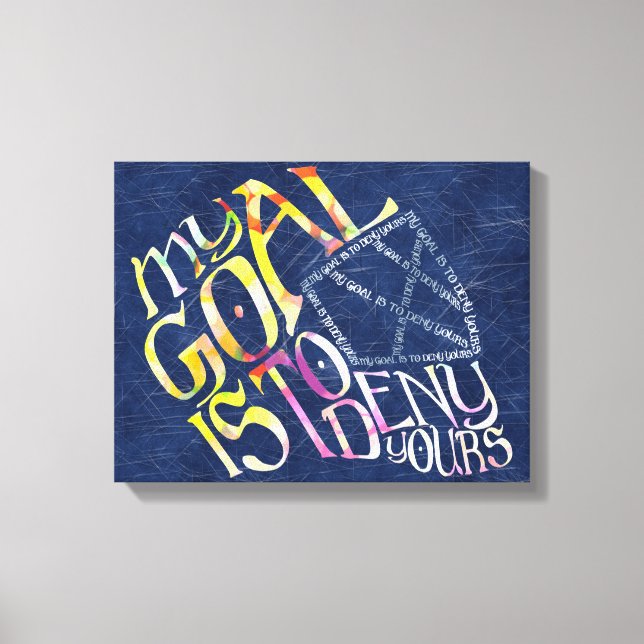 Toile Le gardien de hockey Ma typographie de but (Recto)