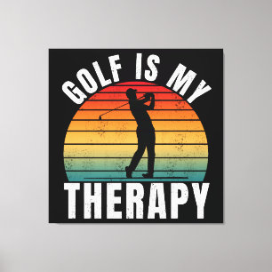 Toile Le golf est ma thérapie Typographie Vintage Drôle