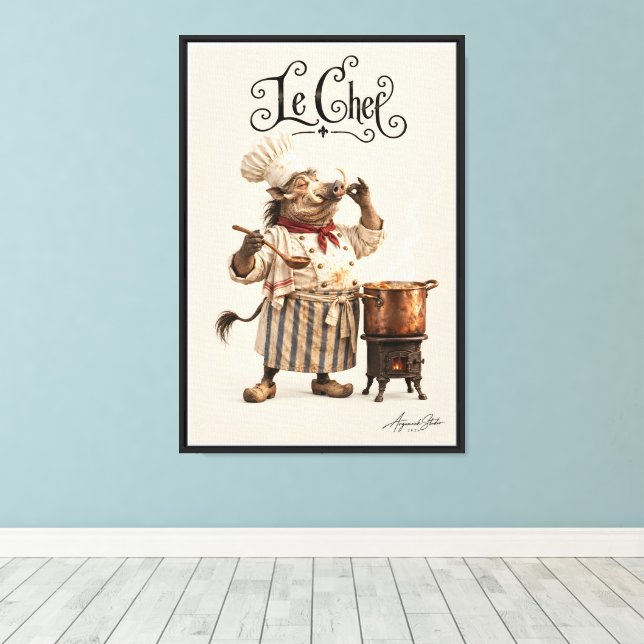 Toile Le gourmet phacochère (Insitu (Plancher de Bois))