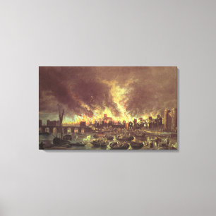 Toile Le grand incendie de Londres, 1666