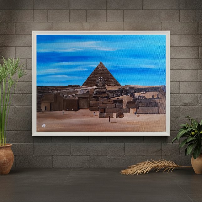 Toile Le Grand Sphinx et la Pyramide de Khafre (Créateur téléchargé)