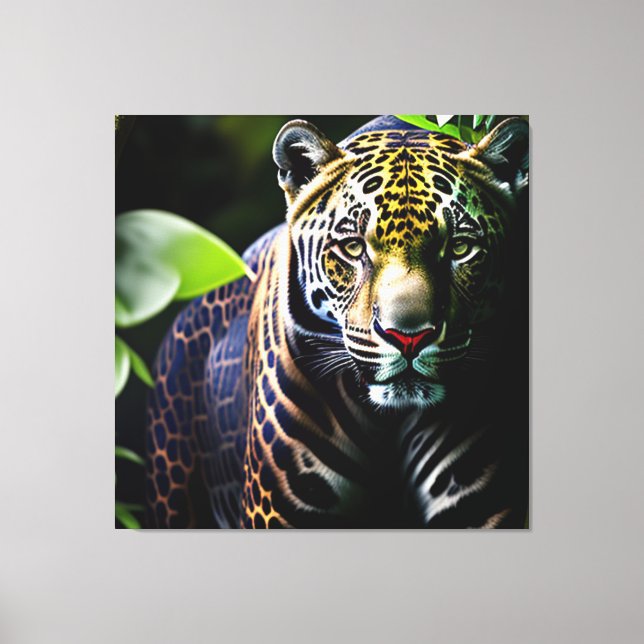 Toile Le Jaguar - Prédateur de la jungle de feu (Recto)