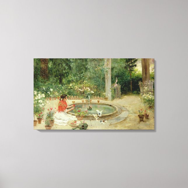 Toile Le Jardin aux Fleurs, 1899 (huile sur toile) (Recto)