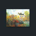 Toile Le Jardin de Monet à Argenteuil<br><div class="desc">Le Jardin de Monet à Argenteuil est une peinture de paysage impressionniste de l'artiste français Claude Monet c. 1873,  montrant un beau jardin avec lui et sa femme debout dans l'arrière - plan.</div>
