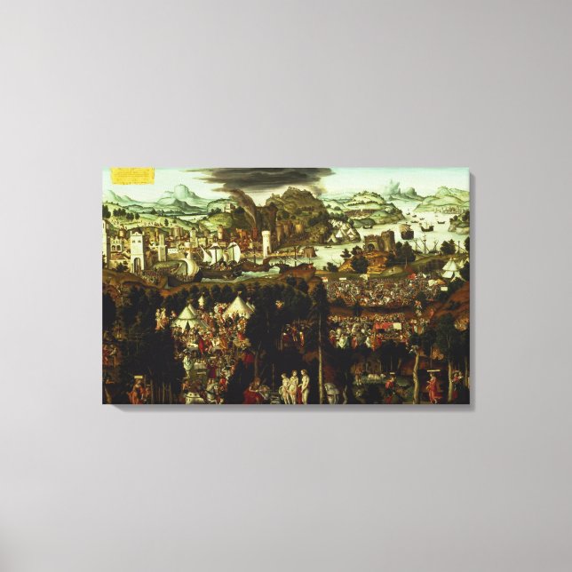 Toile Le jugement de Paris et la guerre de Troie, 1540 (Recto)