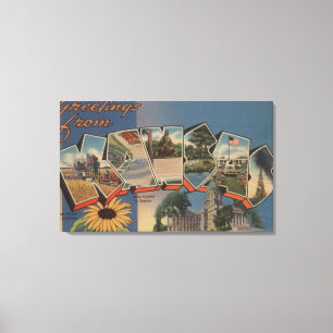 Toile Le Kansas (capitale de l'État/fleur)