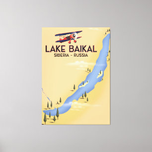 Toile Le lac Baïkal Sibérie affiche de voyage russe Cart