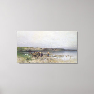Toile Le Lac Balaton avec le rivage d'Akarattya, 1885