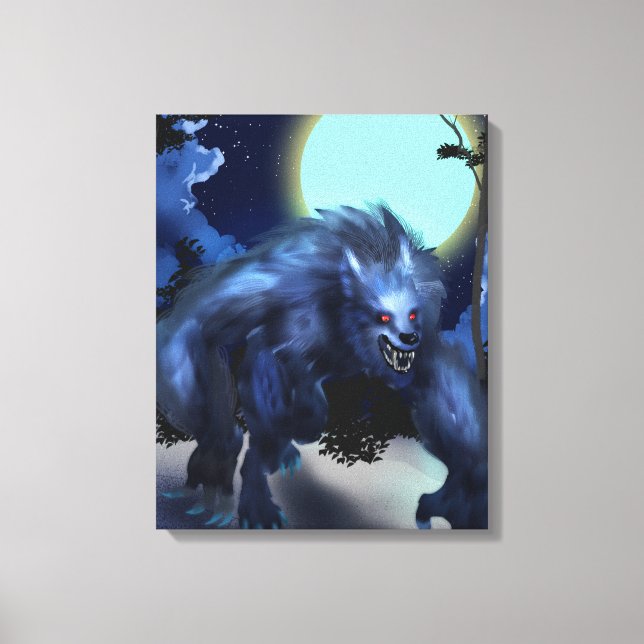 Toile Le loup-garou au clair de lune (Recto)