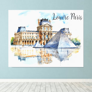 Toile Le Louvre et sa pyramide emblématique