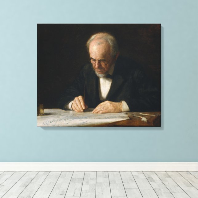 Toile Le Maître d'écriture par Thomas Eakins (Insitu (Plancher de Bois))
