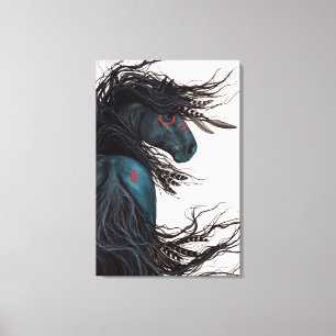 Toile Le majestueux cheval friésien de Bihrle