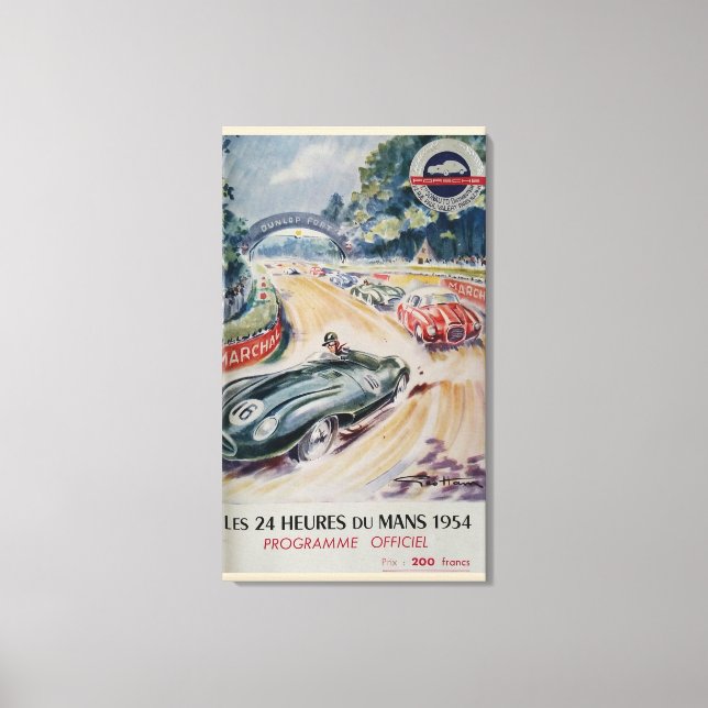 Toile Le Mans, 1954, vintage affiche, vers l'arrière (Recto)