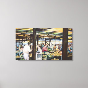 Toile Le marché agricole de Miskolc Hongrie