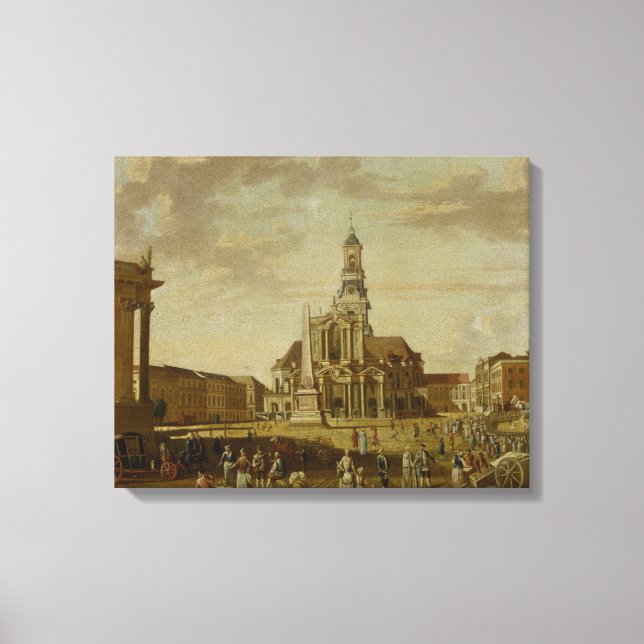 Toile Le marché Alter avec l'église de St. (Recto)