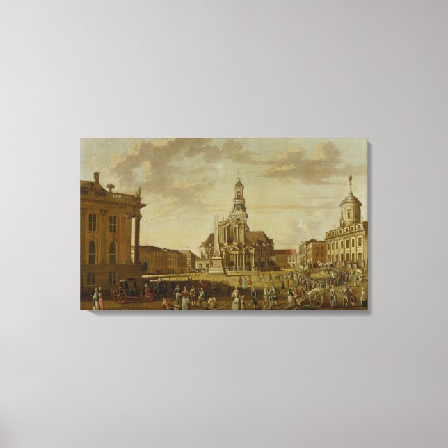 Toile Le marché Alter avec l'église de St. (Recto)
