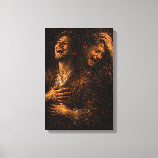 Toile Le Masque Souriant : Portrait de Tourment Interne (Recto)