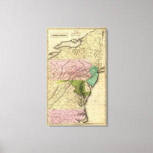 Toile Le milieu énonce la carte d'Olney
