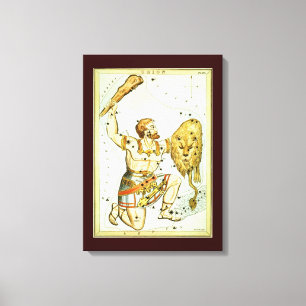 Toile Le miroir d'Urania, carte céleste d'astronomie vin