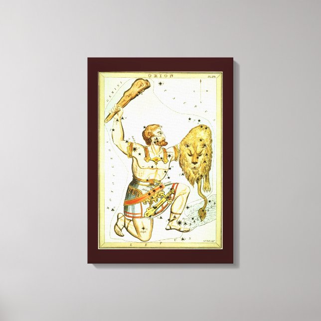 Toile Le miroir d'Urania, carte céleste d'astronomie vin (Recto)