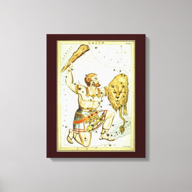 Toile Le miroir d'Urania, carte céleste d'astronomie vin (Recto)