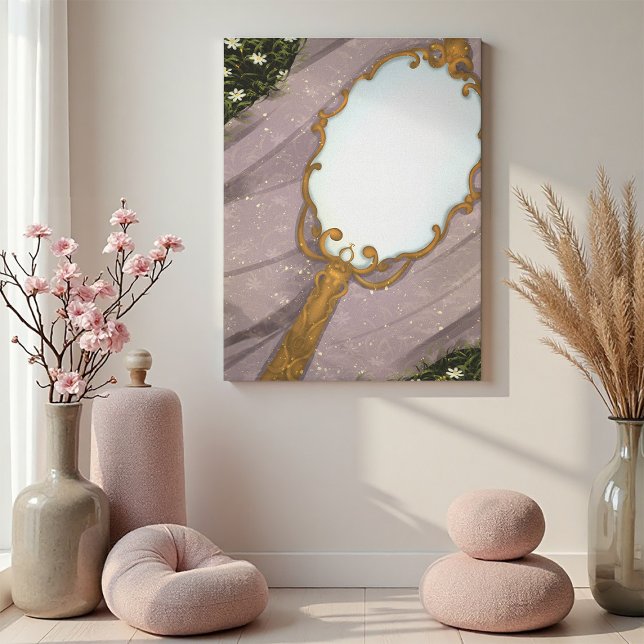 Toile Le Miroir I - Un miroir doré sur l'herbe (Créateur téléchargé)