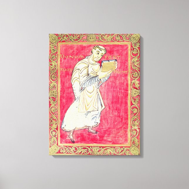 Toile Le moine Ruodprehet présentant son livre (Recto)