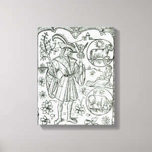 Toile Le mois d'avril avec des panneaux solaires astrolo