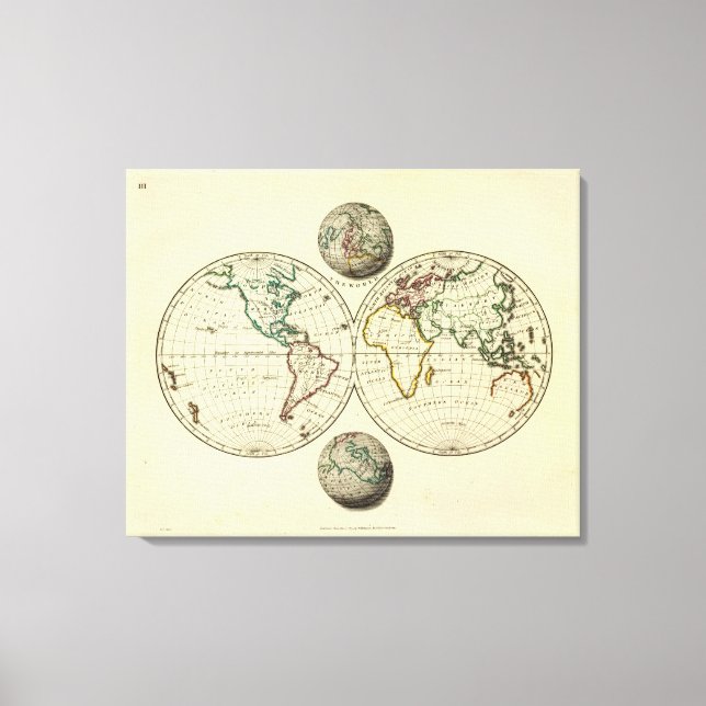 Toile Le Monde aux frontières continentales (Recto)