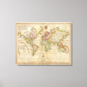Toile Le monde sur la projection de Mercator