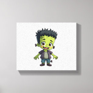 Toile Le Monstre de Frankenstein - Caricature d'Hallowee