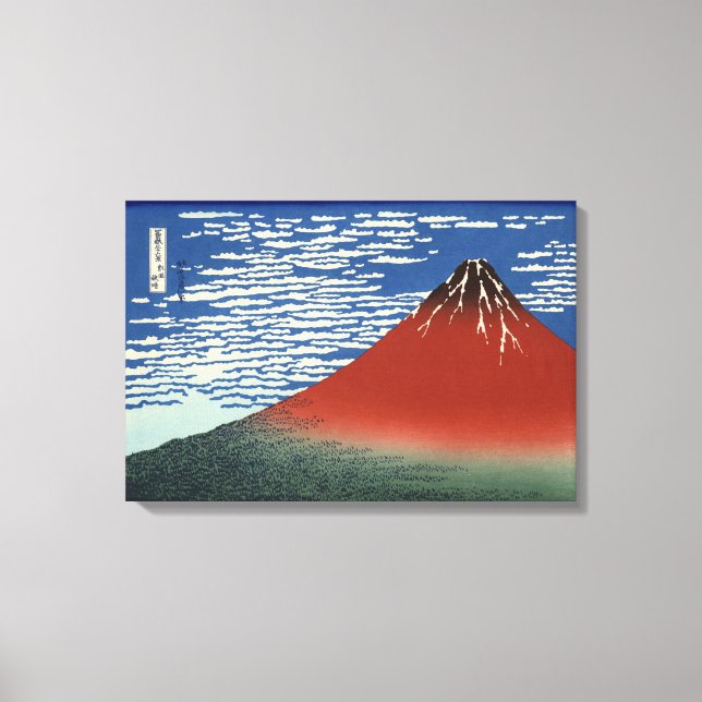 Toile Le Mont Fuji par temps clair (Fuji Rouge) (Hokusai (Recto)