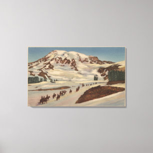 Toile Le mont Rainier, WA - hommes à cheval sur