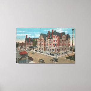 Toile Le mont Rainier, WA - vue de l'hôtel de Tacoma et