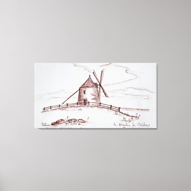 Toile Le Moulin de Moidrey Moulin à vent | Pontorson (Recto)