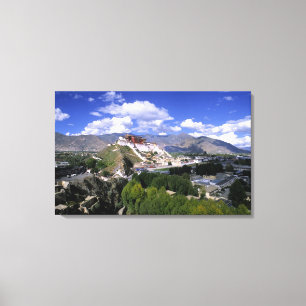 Toile Le palais de Potala sur la chaîne de montagnes de