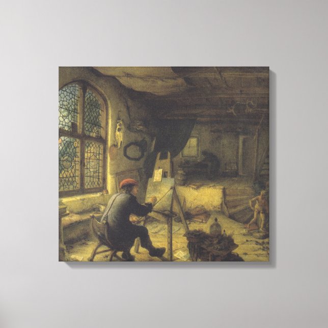 Toile Le peintre dans son atelier (Studio de l'artiste) (Recto)