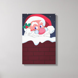 Toile Le Père Noël à Chimney