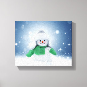 Toile Le personnage de bonhomme de neige de Noël adorabl