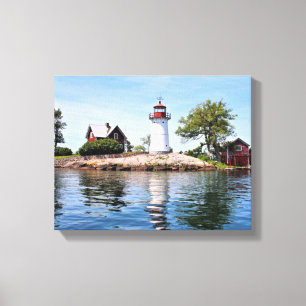 Toile Le phare d'île de croisement, NY a enveloppé la