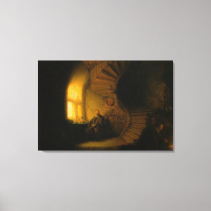 Toile Le Philosophe en méditation de Rembrandt
