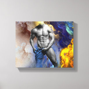 Toile le physique d'homme musclé en nuances de gris de S