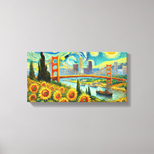 Toile Le pont de Los Angeles dans l'arrière - plan du pe