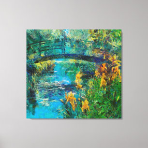 Toile Le pont de Monet avec l'iris