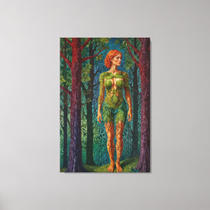 Toile “Le Portrait de Viridra” - Veines de la Canopée