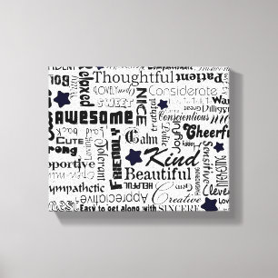 Toile Le positif exprime la typographie