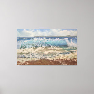Toile Le Pouvoir de la Vague Turquoise : Marine Réaliste