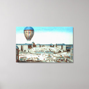 Toile Le premier vol du Pilatre du Rozier en plein air