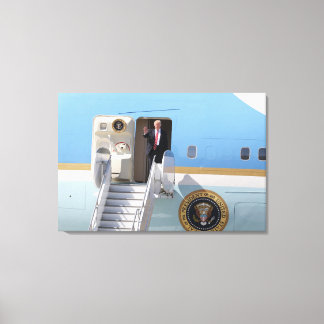 Toile Le Président Trump quitte l'armée de l'air un