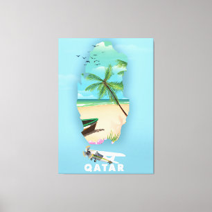 Toile Le Qatar a illustré l'affiche de voyage